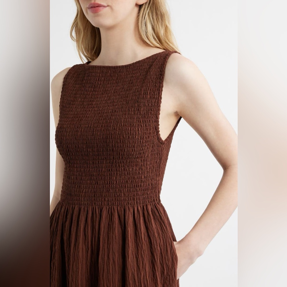 NWT Hill House Home Cosima Dress in Chocolate Seersucker TikTok Fave size L - Picture 5 of 7